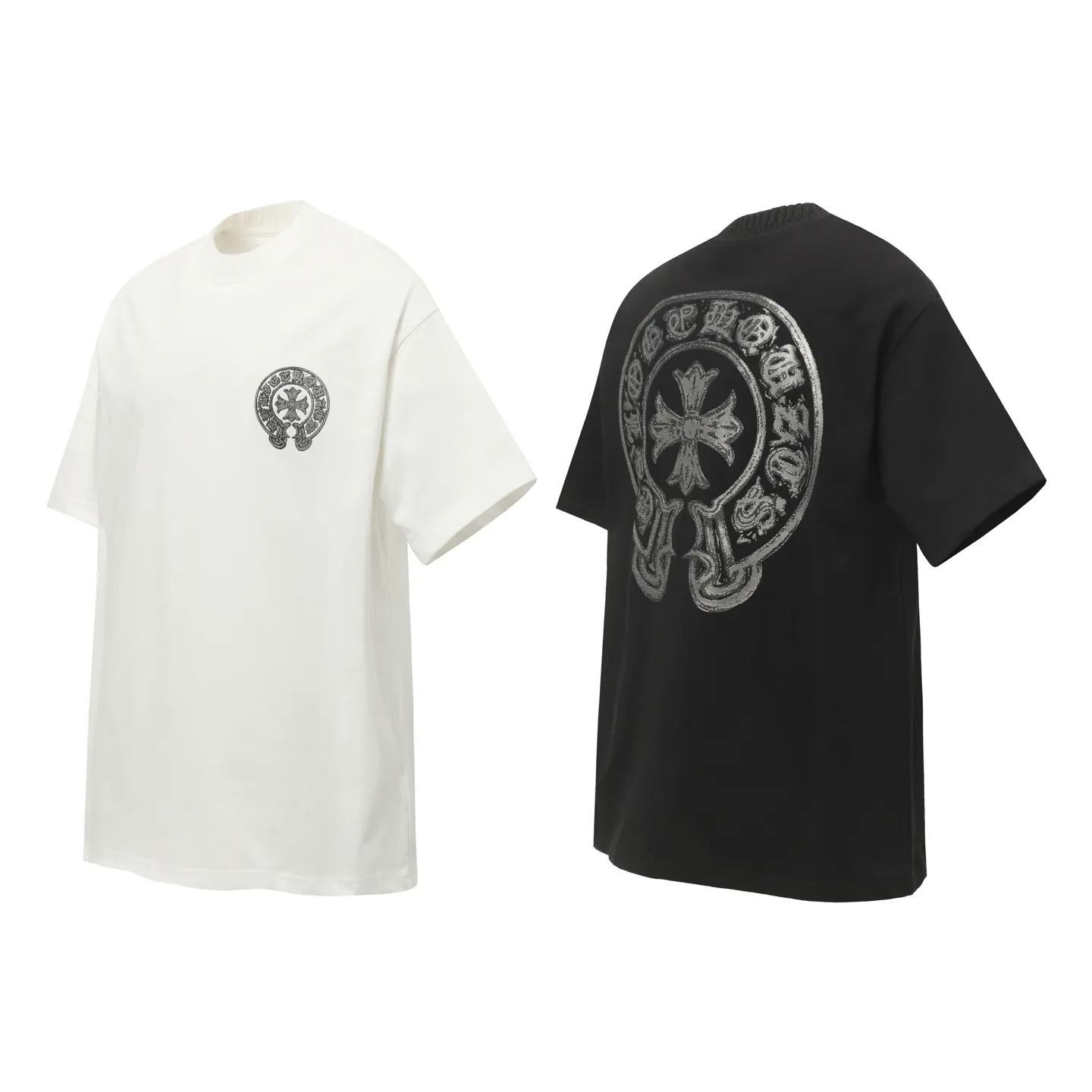 P170 Chrome Hearts CH Chrome Hearts Horseshoe Sanskrit printed short-sleeved T-shirt Printed with direct injection imported machines Hardware and accessories are all milled and customized Correctly configured Black 2025 Chrome Hearts authentic packaging 280 grams of custom-dyed double-yarn cotton Large version Loose and stylish Differentiation from lower versions Slender and long version The upper body stretches the hips 100% commitment: top quality Not fast food The highest version on the market Top quality - different from the ordinary versions on the market If you care about quality, you should also respect the price. Absolutely 0 after-sales service and 0 return rate so far. It’s hard not to love the style - 280g double yarn cotton custom dyed fabric - Correct high-density main mark, washed tag, hand-sewn